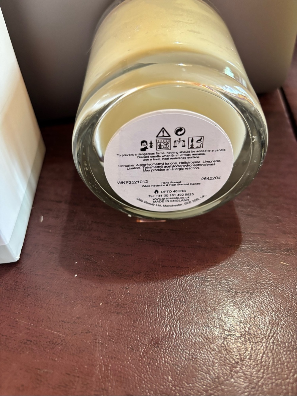 Grace Cole White Nectarine & Pear Scented Candle Restorative - Picture 5 of 5
